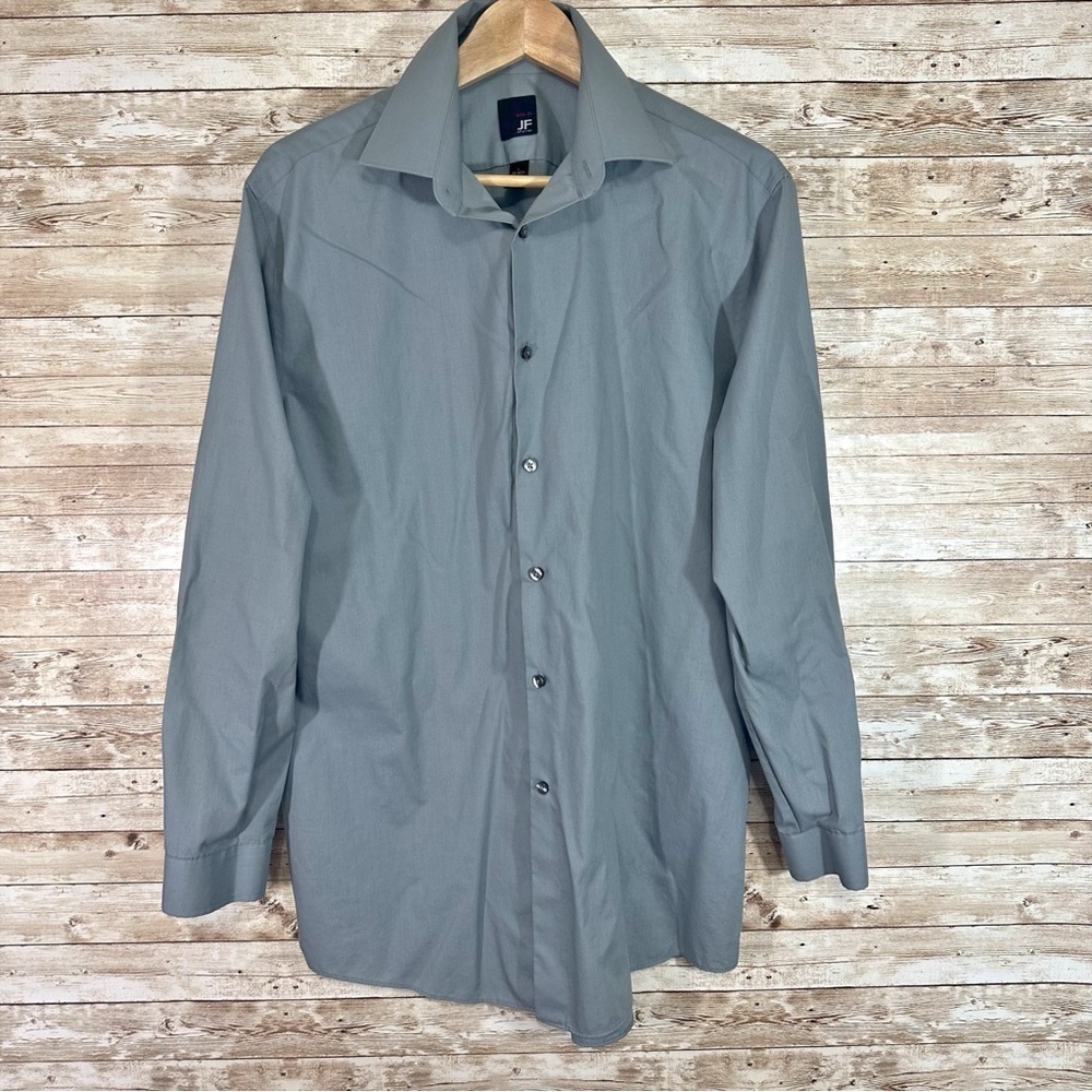 J. Ferrar Slim Fit Gray Button Down Long Sleeve Dress Shirt- Size 16-16.5 32/33